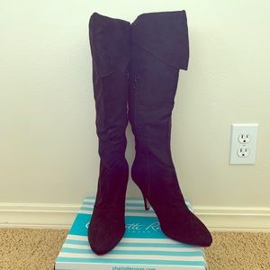 Suede heeled boots